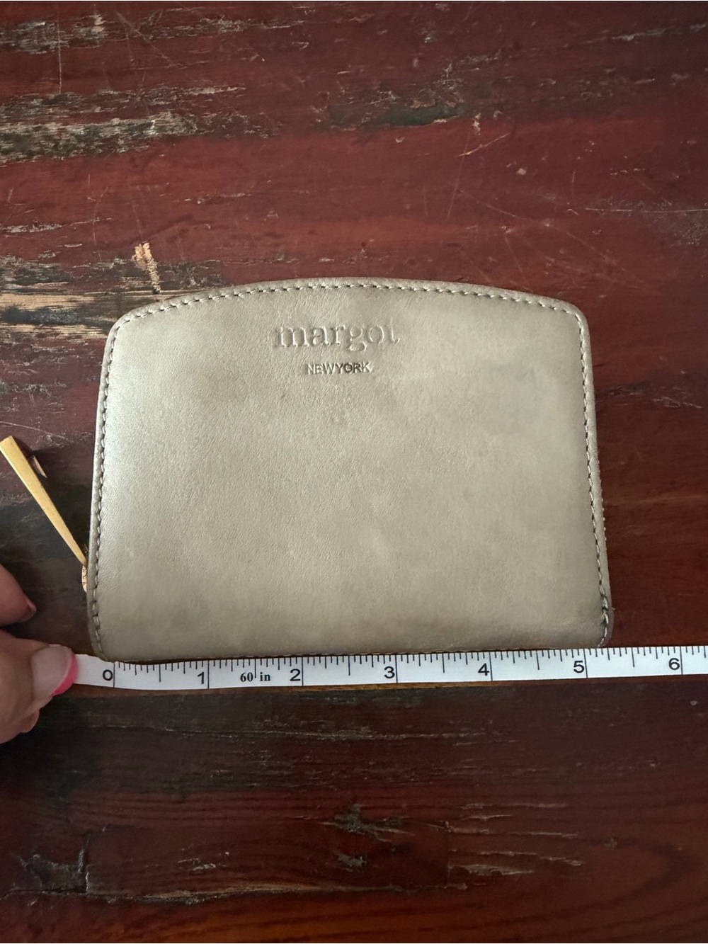 Margot New York Leather Bifold Zip-Around Wallet in Taupe